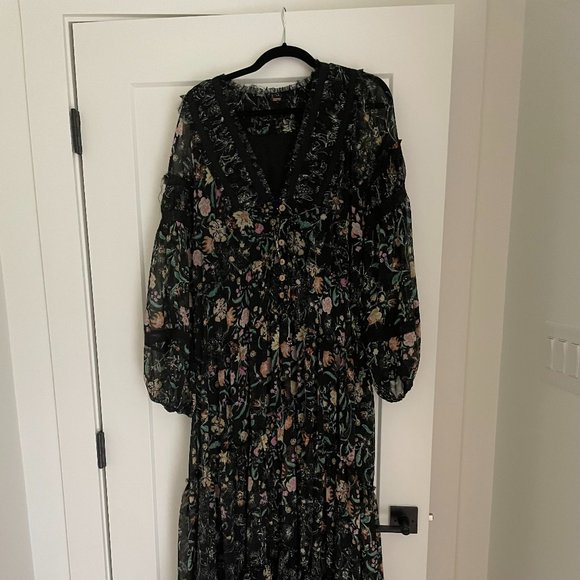 Free People Dresses & Skirts - Free People Bohemian Asymmetrical Hem Maxi Dress, Size 8